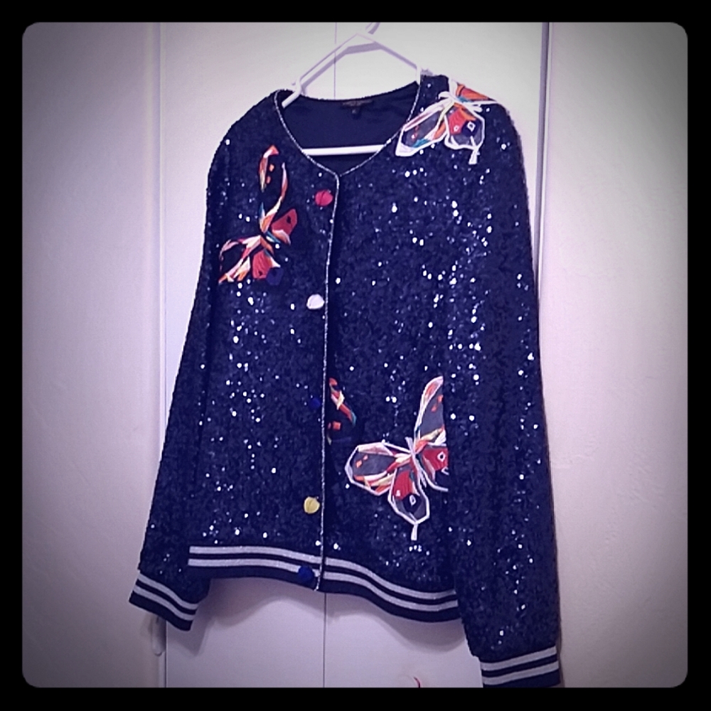 Alberto Makali Sequined/Embroidered Cardigan
